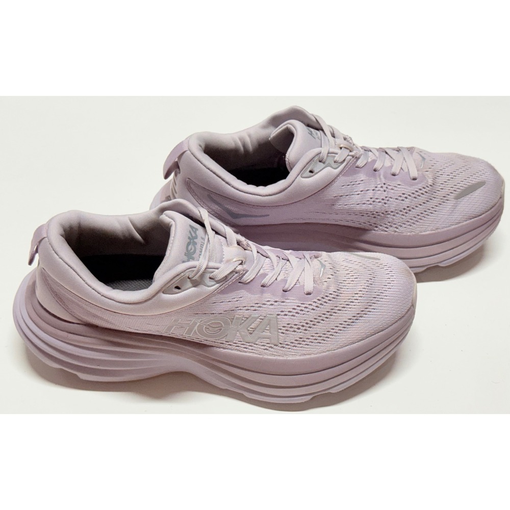 Hoka Bondi 8 Mens 9D Lavender Lilac Running Shoes 1127952 LMEL Low Top Sneakers